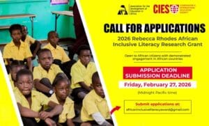 Rebecca Rhodes African Inclusive Literacy Research Grant Funding Opportunity for African NGOs (2026 Call for Proposals)