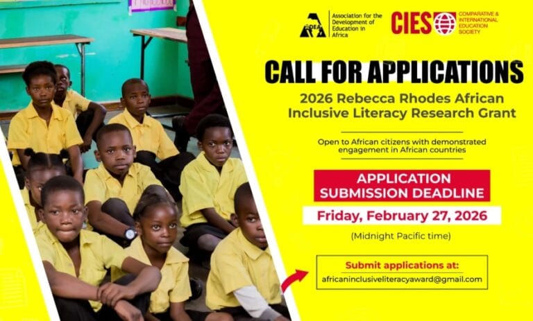Rebecca Rhodes African Inclusive Literacy Research Grant Funding Opportunity for African NGOs (2026 Call for Proposals)